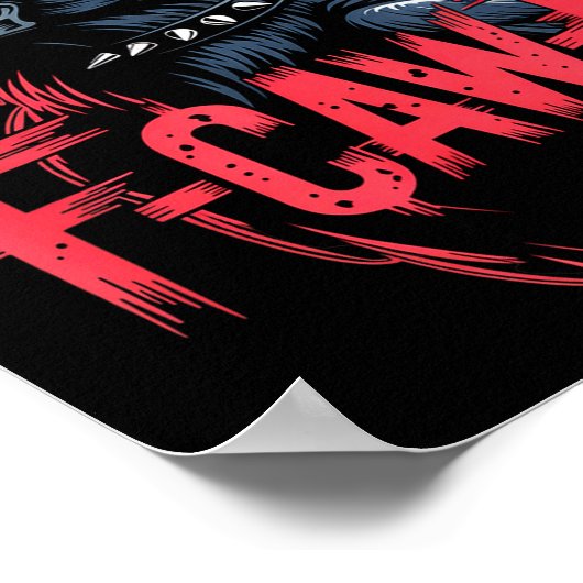 F-caw-f Crow Funny Gothic Moon Black Bird Hallowee Poster (Ecke)