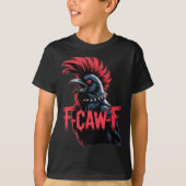 F-caw-f Crow Funny Gothic Moon Black Bird Hallowee T-Shirt (Vorderseite)