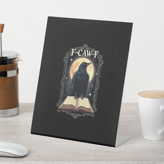 F-Caw-F Crow Funny Halloween Raven Moon Sockelschild (In SItu)