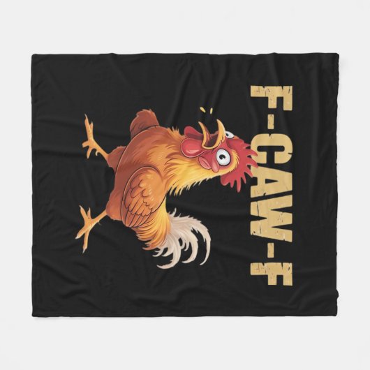 F-Caw-F Crow Gothic Funny Humor Fleecedecke (Vorderseite (Horizontal))