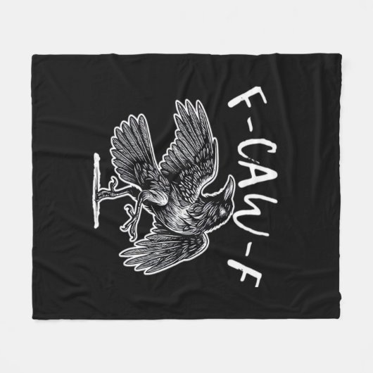 F-Caw-F Crow Gothic Humor Funny Fleecedecke (Vorderseite (Horizontal))