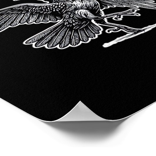 F-Caw-F Crow Gothic Humor Funny Poster (Ecke)