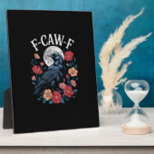 F-Caw-F Crow Gothic Raven Caw Caw For Halloween  Fotoplatte (Seite)