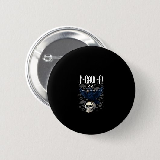 F-Caw-F Crow Graphic Creative Casual Button (Vorne & Hinten)
