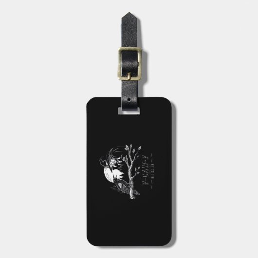 F-Caw-F Crow Halloween Witch F-Caw-F Gepäckanhänger (Vorderseite vertikal)