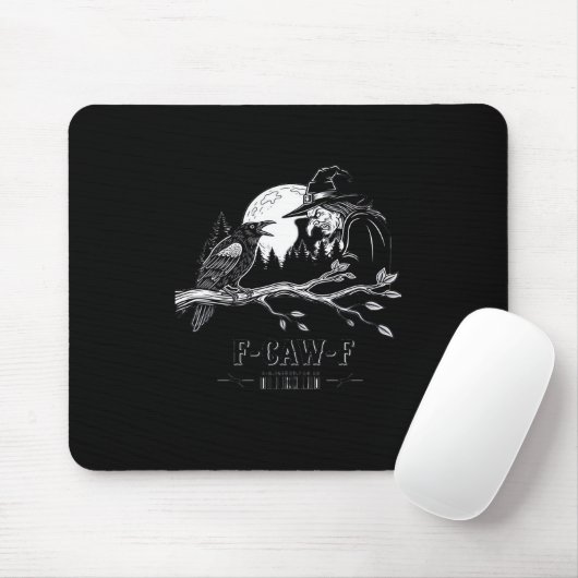 F-Caw-F Crow Halloween Witch F-Caw-F Mousepad (Mit Mouse)
