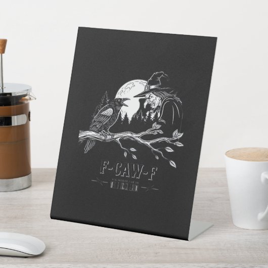F-Caw-F Crow Halloween Witch F-Caw-F Sockelschild (In SItu)