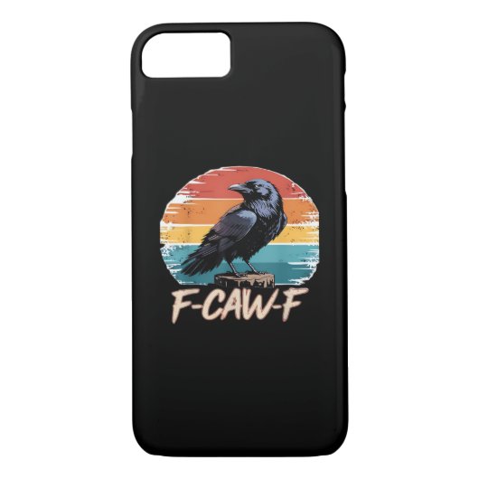 F-Caw-F Crow Humor Funny Gothic Retro Classic Case-Mate iPhone Hülle (Rückseite)