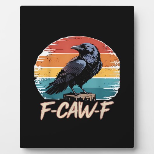 F-Caw-F Crow Humor Funny Gothic Retro Classic Fotoplatte (Vorderseite)