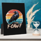 F-Caw-F Crow Humor Funny Gothic Retro Classic Fotoplatte (Seite)
