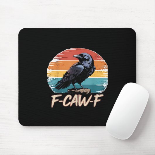 F-Caw-F Crow Humor Funny Gothic Retro Classic Mousepad (Mit Mouse)