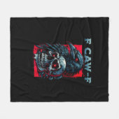 F-Caw-F Crow Humorous Graphic Fleecedecke (Vorderseite (Horizontal))
