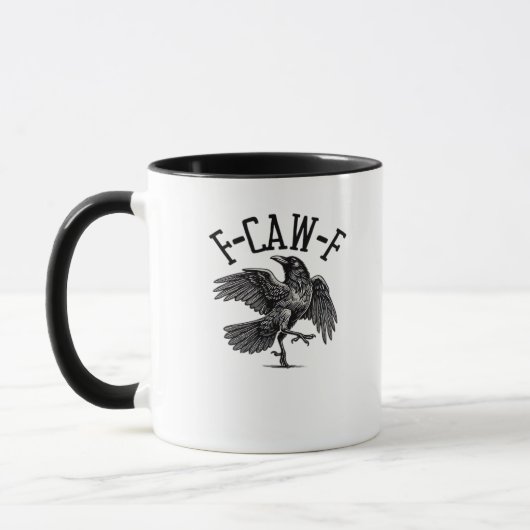 F Caw F Crow Kreative Freizeitkleidung Tasse (Links)