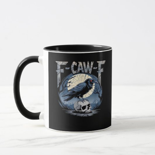 F-Caw-F Crow Moonlit Raven Classic Tasse (Links)