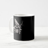 F-Caw-F Crow Pun Funny Bird Cawing Grunge Back Kaffeetasse (Vorderseite Links)