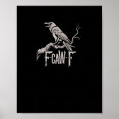 F-Caw-F Crow Pun Funny Bird Cawing Grunge Back Tri Poster (Vorne)
