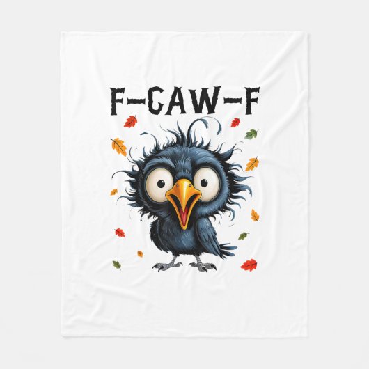 F-Caw-F Crow Pun Funny Bird Cawing Grunge Hallowee Fleecedecke (Vorderseite)