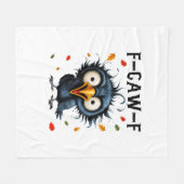 F-Caw-F Crow Pun Funny Bird Cawing Grunge Hallowee Fleecedecke (Vorderseite (Horizontal))