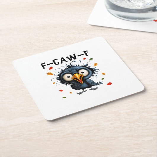 F-Caw-F Crow Pun Funny Bird Cawing Grunge Hallowee Rechteckiger Pappuntersetzer (angewinkelt)