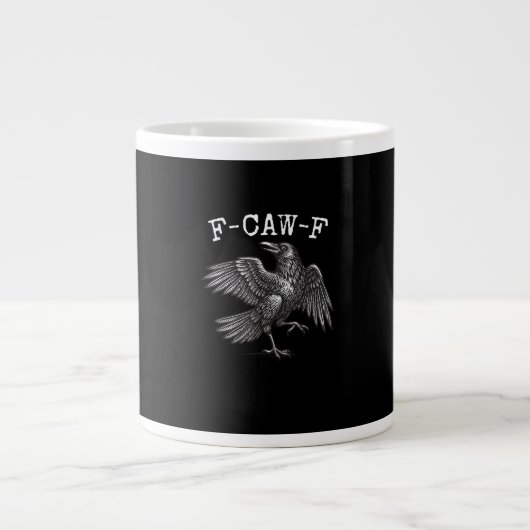 F-Caw-F Crow Pun Funny Bird Cawing Grunge Jumbo-Tasse (Vorderseite)