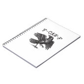 F-Caw-F Crow Pun Funny Bird Cawing Grunge Retro Cl Notizblock (Linke Seite)
