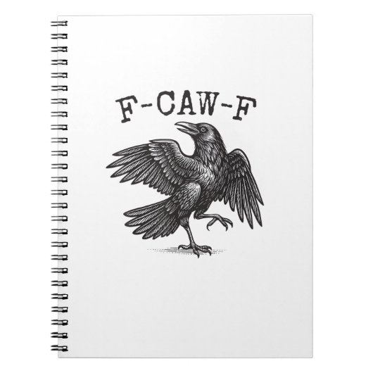 F-Caw-F Crow Pun Funny Bird Cawing Grunge Retro Cl Notizblock (Vorderseite)