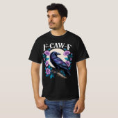 F CAW F Crow Purple Flowers and Moon T-Shirt (Vorne ganz)