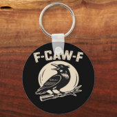 F-Caw-F Crow Raven Vintage Style Schlüsselanhänger (Vorderseite)