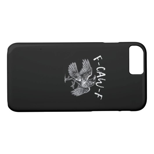F-Caw-F Crow Retro Classic Case-Mate iPhone Hülle (Rückseite (Horizontal))