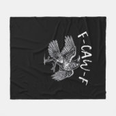 F-Caw-F Crow Retro Classic Fleecedecke (Vorderseite (Horizontal))