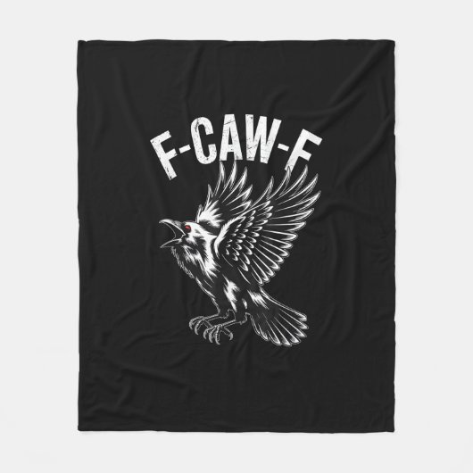 F-Caw-F Crow Retro Classic Fleecedecke (Vorderseite)