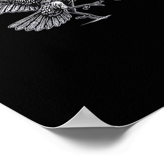 F-Caw-F Crow Retro Classic Poster (Ecke)