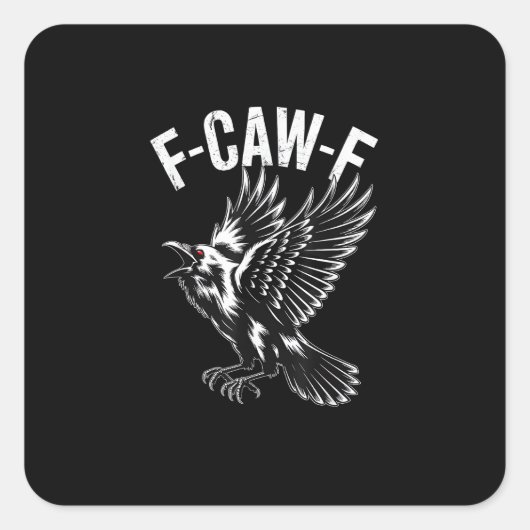 F-Caw-F Crow Retro Classic Quadratischer Aufkleber (Vorderseite)