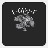 F-Caw-F Crow Retro Classic Quadratischer Aufkleber (Vorderseite)