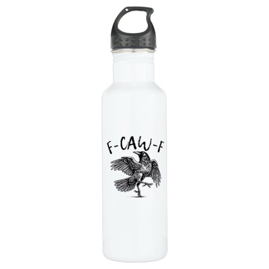 F Caw F Crow Retro Classic Style Edelstahlflasche (Vorderseite)