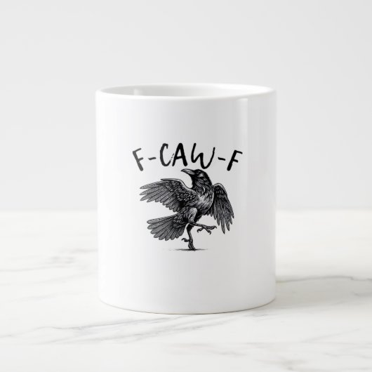 F Caw F Crow Retro Classic Style Jumbo-Tasse (Vorderseite)