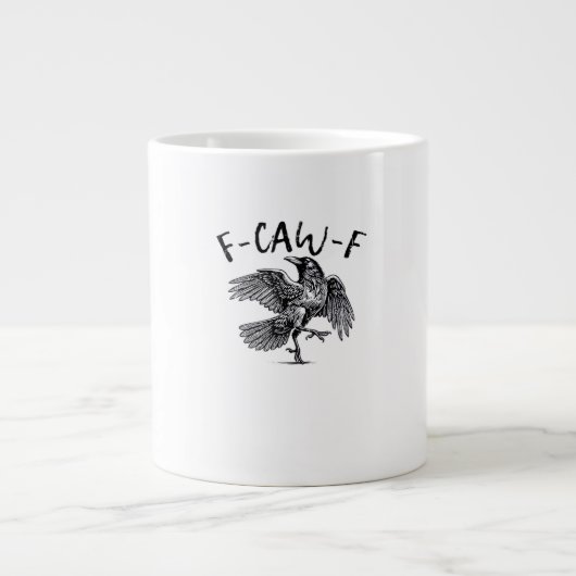 F Caw F Crow Retro Classic Style Jumbo-Tasse (Vorderseite)