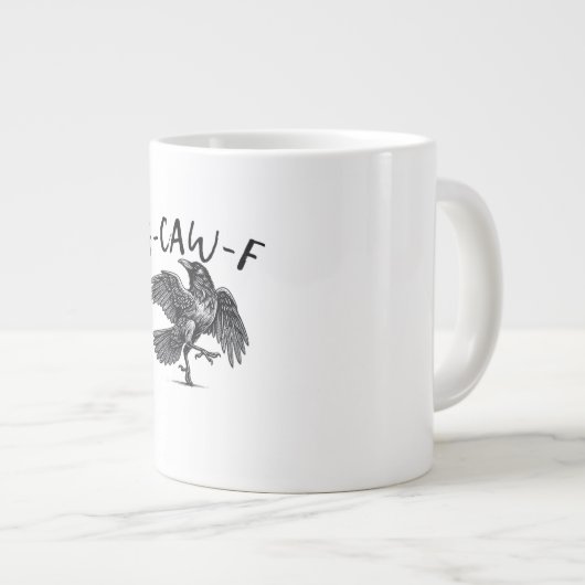 F Caw F Crow Retro Classic Style Jumbo-Tasse (Vorderseite Rechts)