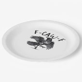 F Caw F Crow Retro Classic Style Pappteller (Schrägansicht)