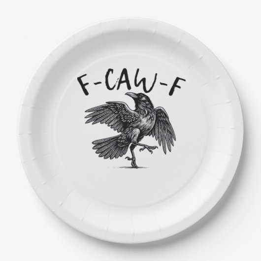 F Caw F Crow Retro Classic Style Pappteller (Vorderseite)