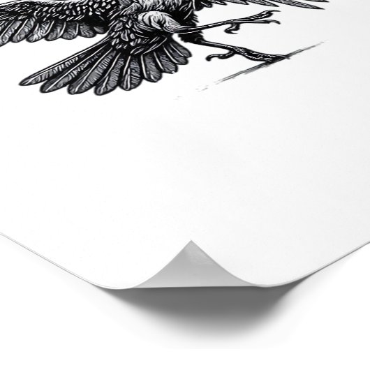 F Caw F Crow Retro Classic Style Poster (Ecke)