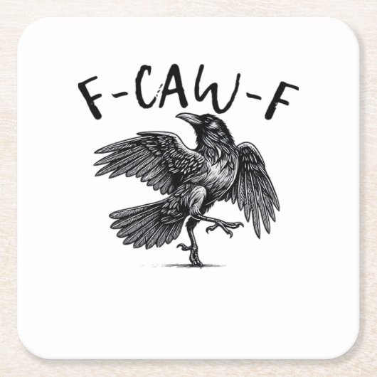 F Caw F Crow Retro Classic Style Rechteckiger Pappuntersetzer (Vorderseite)