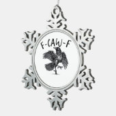 F Caw F Crow Retro Classic Style Schneeflocken Zinn-Ornament (Rechts)