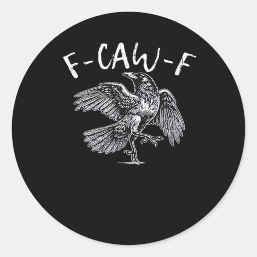 F-Caw-F Crow Retro Klassiker Runder Aufkleber (Vorderseite)