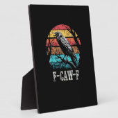 F-Caw-F Crow Retro Sunset Pun Funny Bird Cawing Gr Fotoplatte (Seite)