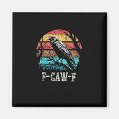 F-Caw-F Crow Retro Sunset Pun Funny Bird Cawing Gr Magnet (Vorne)