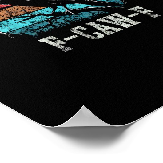 F-Caw-F Crow Retro Sunset Pun Funny Bird Cawing Gr Poster (Ecke)