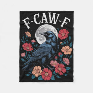 F-caw-f Crow Shirt Gothic Raven Caw Caw T-Shirt fü Fleecedecke