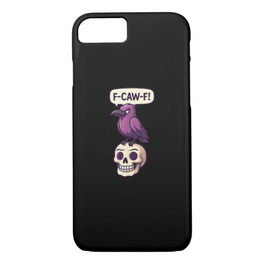F-Caw-F Crow Skull Halloween Humor Graphic Design Case-Mate iPhone Hülle (Rückseite)