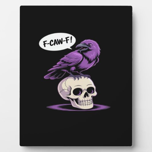 F-Caw-F Crow Skull Halloween Humor Graphic Design  Fotoplatte (Vorderseite)